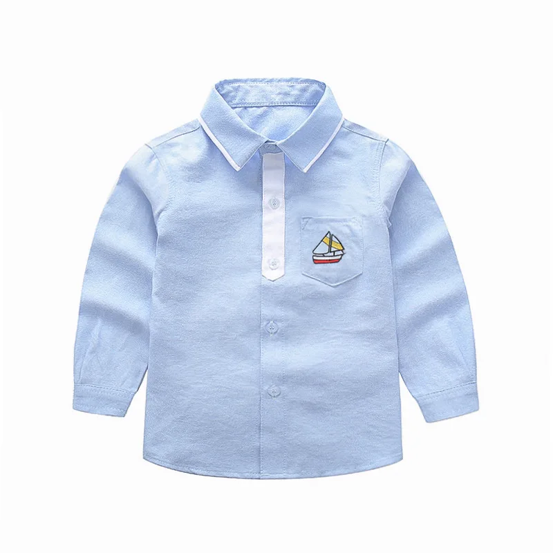 IENENS Long Sleeves Shirts Baby Boys Solid Color Shirts Fit 3-11 Years Kids Tops Tees Shirts Cotton Blouse