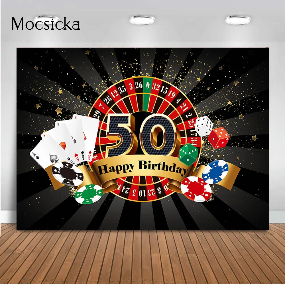 

Casino Party Background Poker Las Vegas Party Birthday Theme Casino Night Photography Backdrop Decorations Props 50th birthday