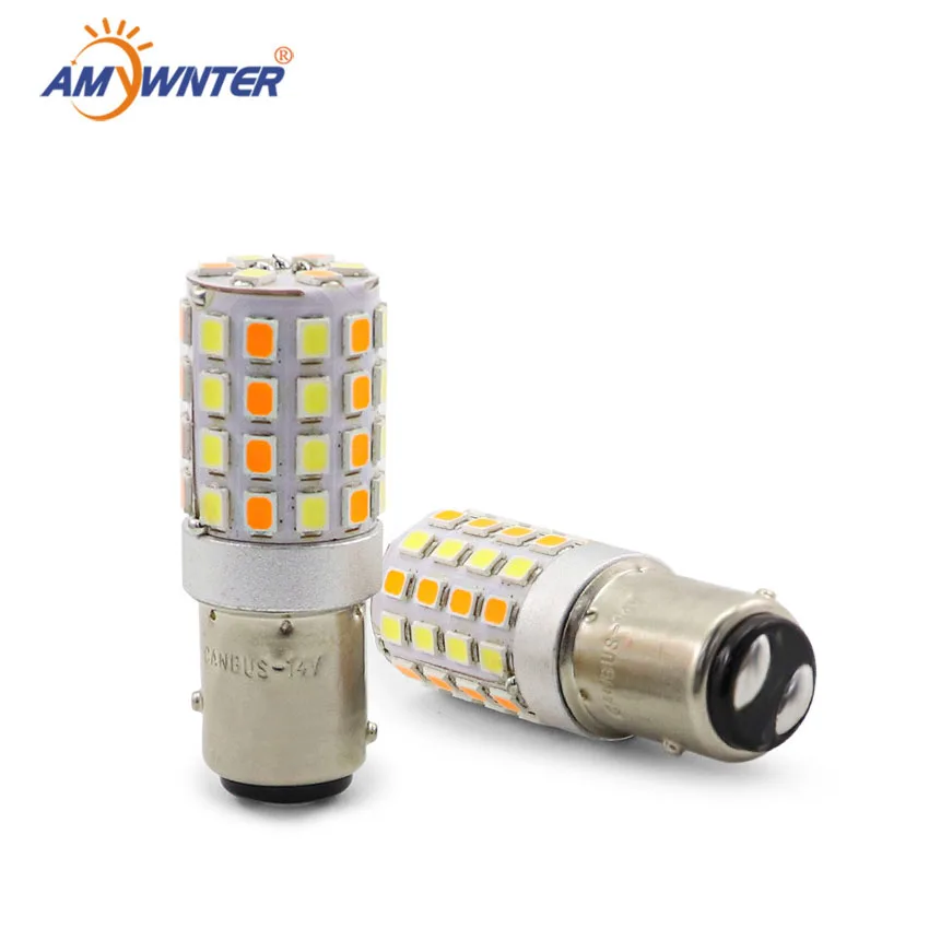 

Лампа дневного света AMYWNTER 1157 P21/5W 1156 led, Canbus, 12 В, 1157, два цвета, 600лм, ДХО