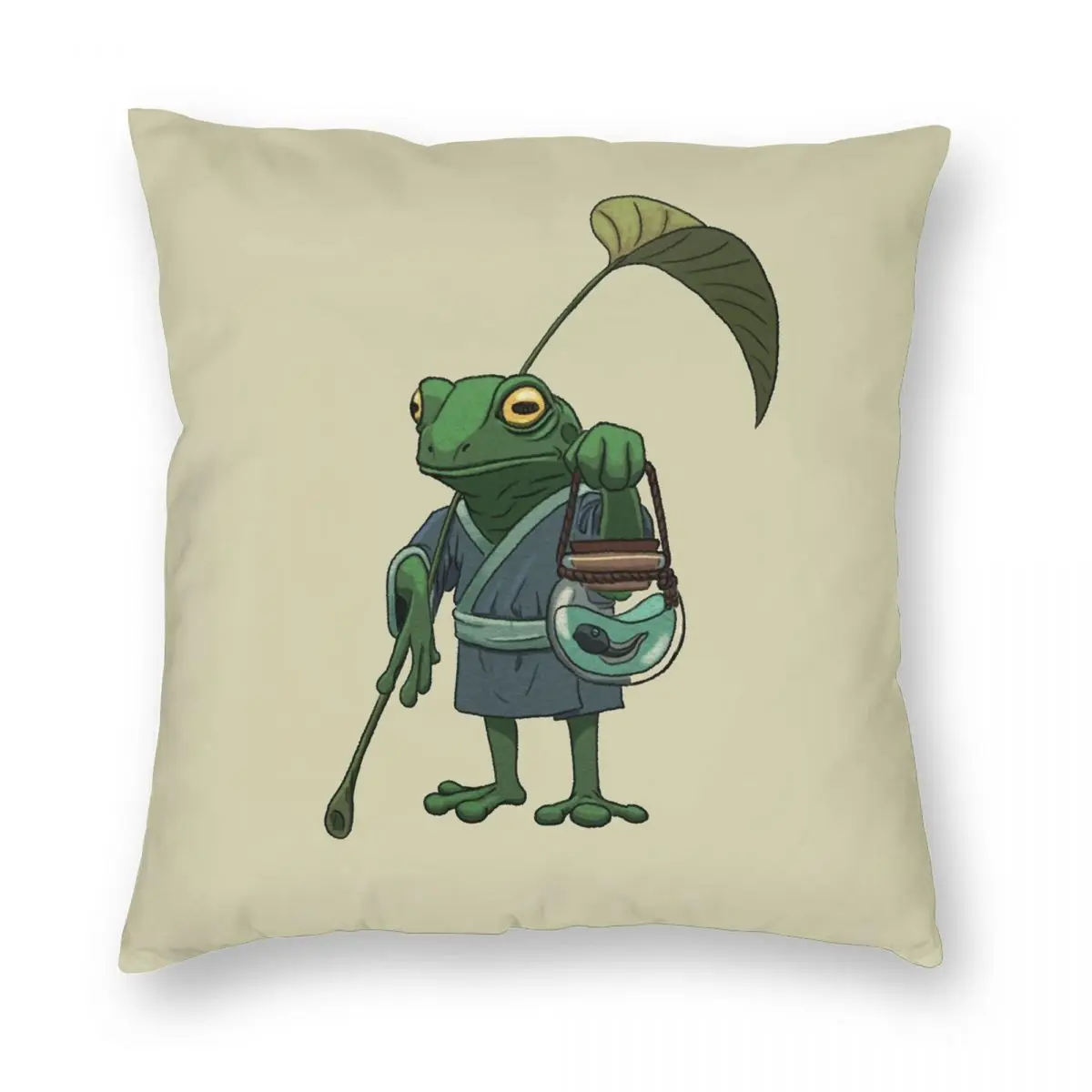 A Frog And His Son Square Pillowcase Polyester Linen Velvet Printed Zip Decor Bed Cushion Cover