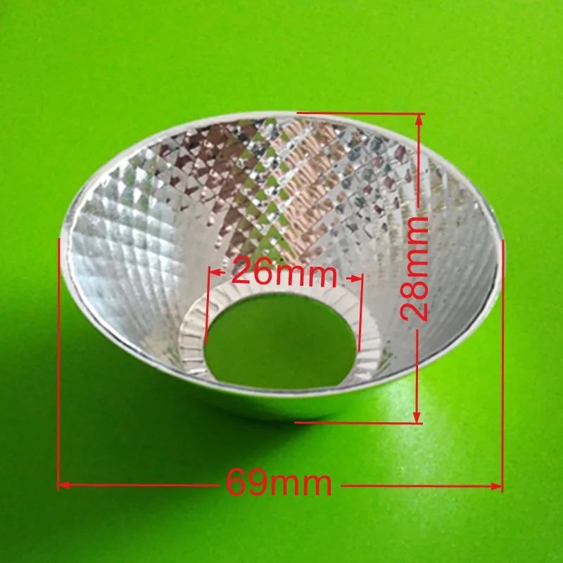 69mm Optical Reflector Parabolic Reflector COB Light Source Reflection Cup LED Lampshade Reflective Bowl Height 28mm