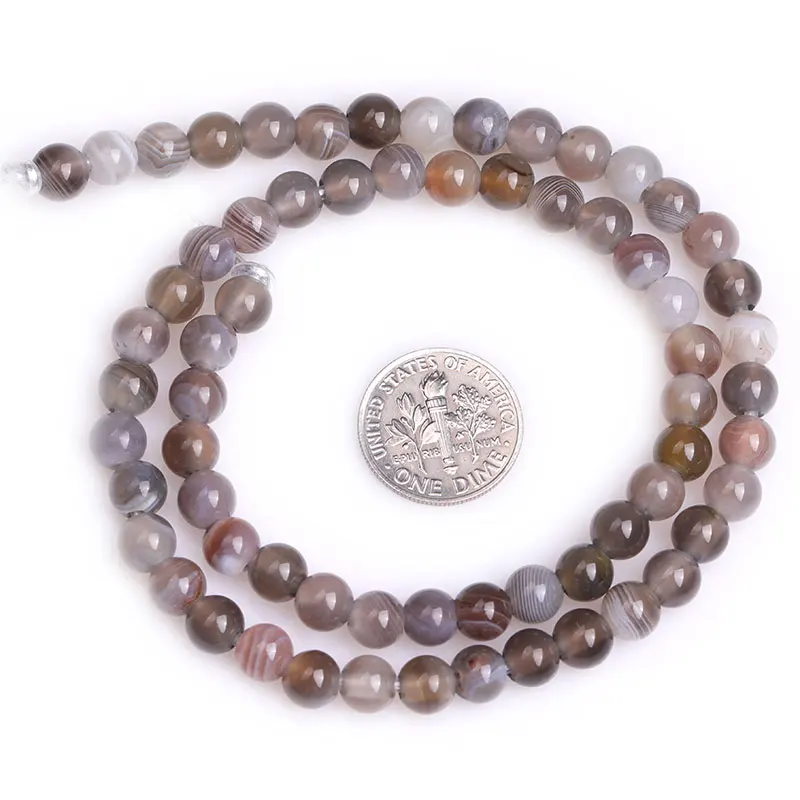 Natural Stone Bead Botswana Agates Round Beads For Jewelry Making Strand 15 inch DIY Jewelry Loose Bead For Women Gifts