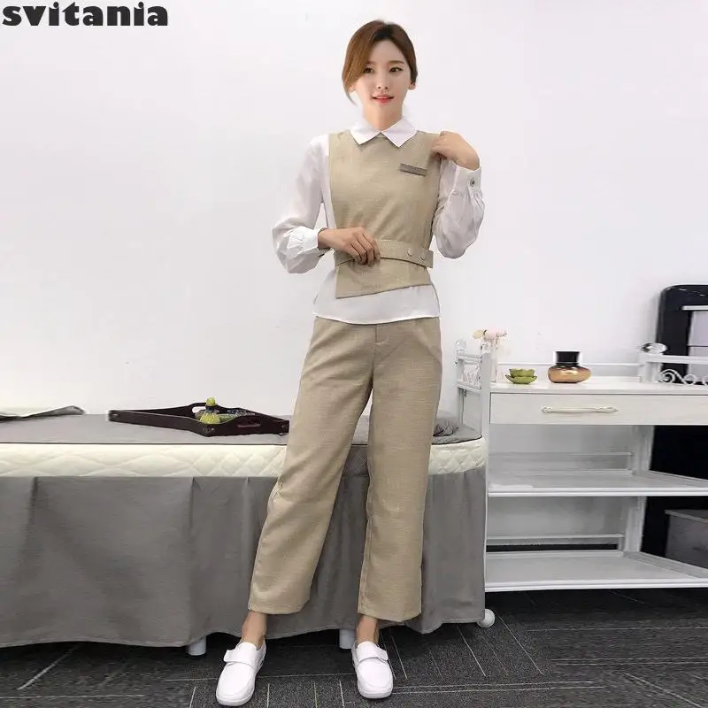 

Svitania Women Health Club Work Suit Beauty Salon Uniforme Massagista Hotel Waiters Uniform Cleaner Salon Work Clothing