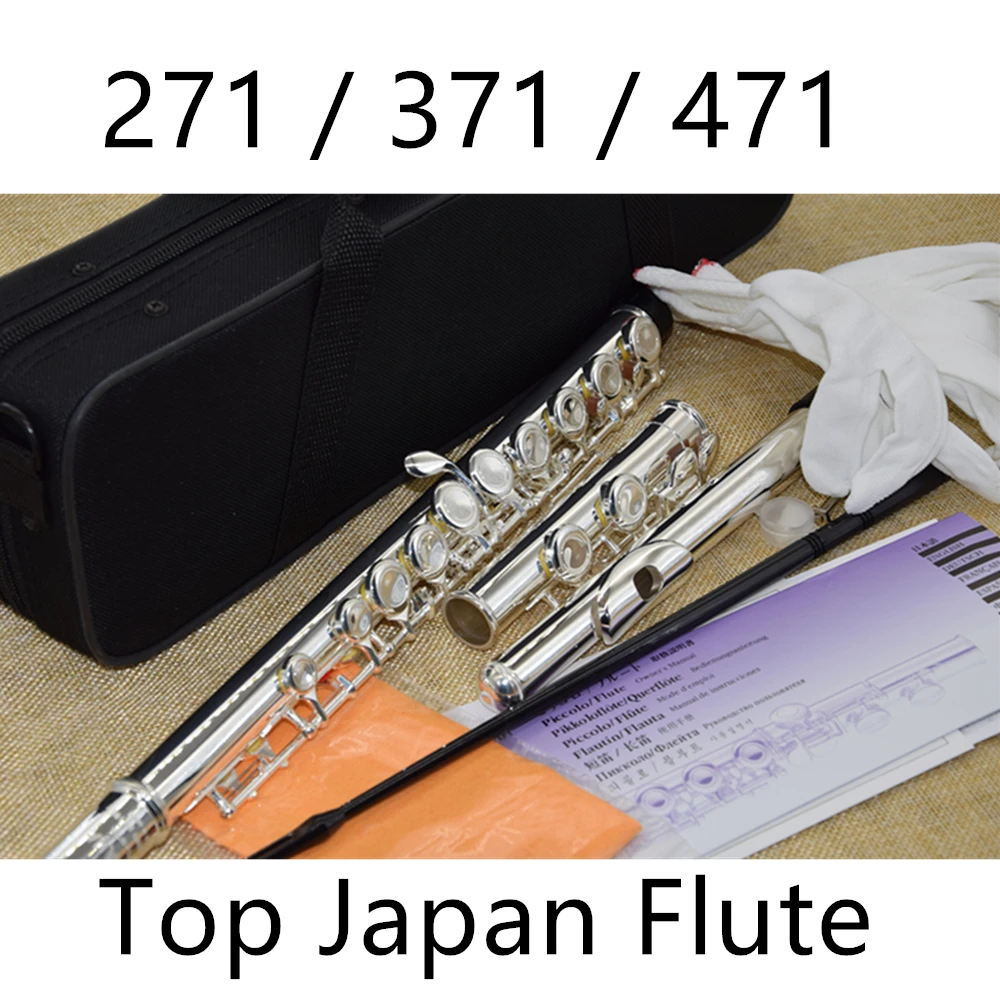 Top Japan Flute FL-471 Professional Cupronickel C Key 16 Hole Flute Silver Plated Musical Instruments With Case and Accessories