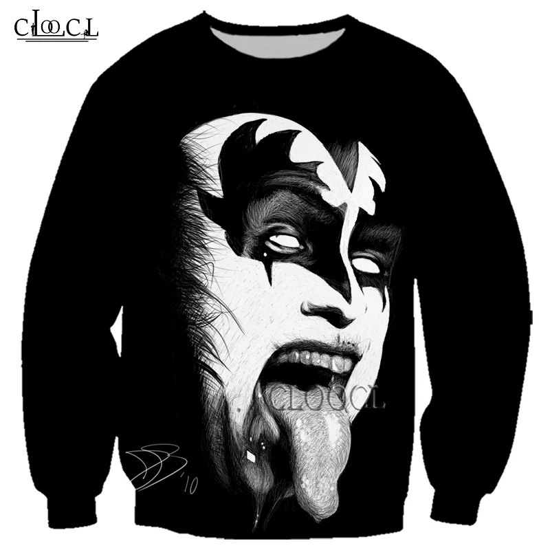 HX Newest Rock Singer KISS Band 3D Print Men Women Sweatshirt Fashion Hip Hop Long Sleeve Casual Harajuku Tops Drop Shipping