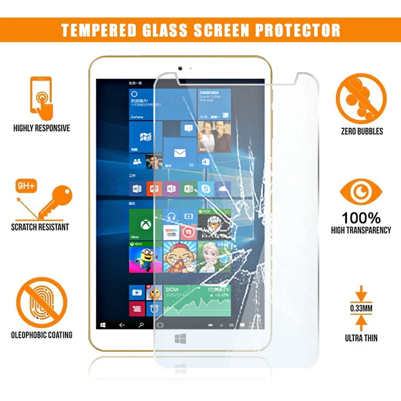 Screen Protector for ONDA V80 Plus Tablet Tempered Glass 9H Premium Scratch Resistant Anti-fingerprint Film Cover