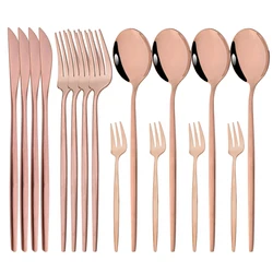 Knife Spoon Cake Fork Dinnerware Set Rose Gold Tableware Set 4set Stainless Steel Flatware Silverware Wedding Mirror Cutlery Set