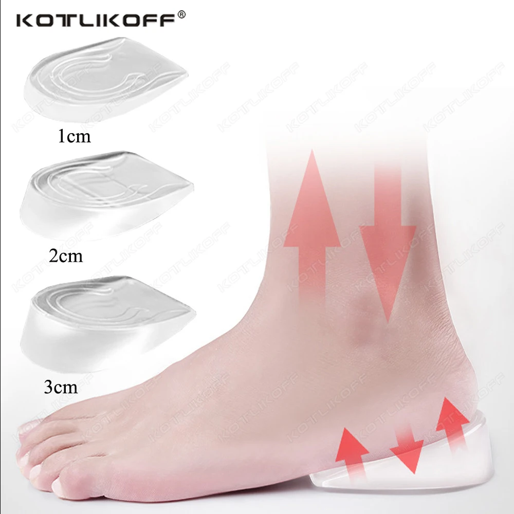 

Silicone Gel Insoles Height Increase Heel Lifting Shoe Cushion Elastic Heel Protector Shock Absorption Plantar Fasciitis Insert