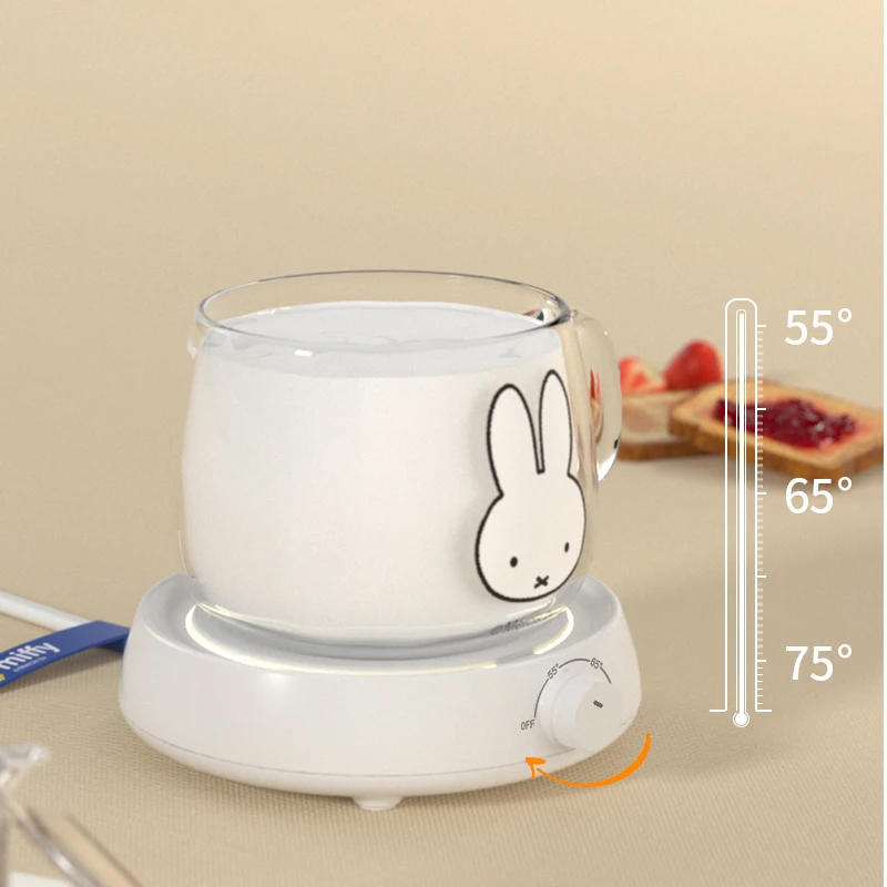 Miffy x MIPOW Coffee Mug Warmer For Office Home with 3 Temperature Settings Auto-Off Cup Warmer Plate for Cocoa Tea Water Milk