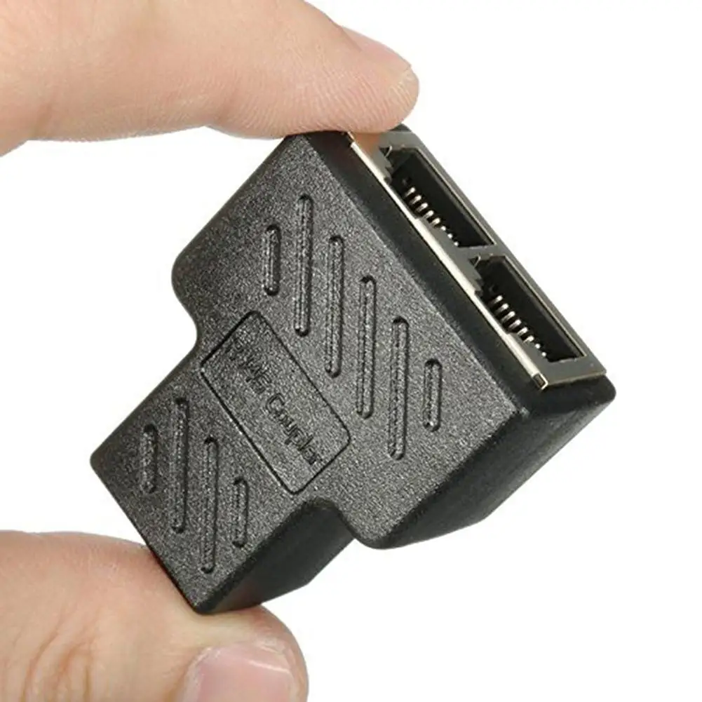 2 Ways LAN Ethernet Network Cable RJ45 Female Splitter Connector Adapter For Laptop Docking Stations Z07 Drop ship shipping