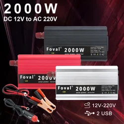 Transformateur de Puissance Sicile 2000W DC 12V à AC 220V, Convertisseur existent, Onde Sinusoïdale Modifiée et Briquet Laguna pour Maison ou Voiture