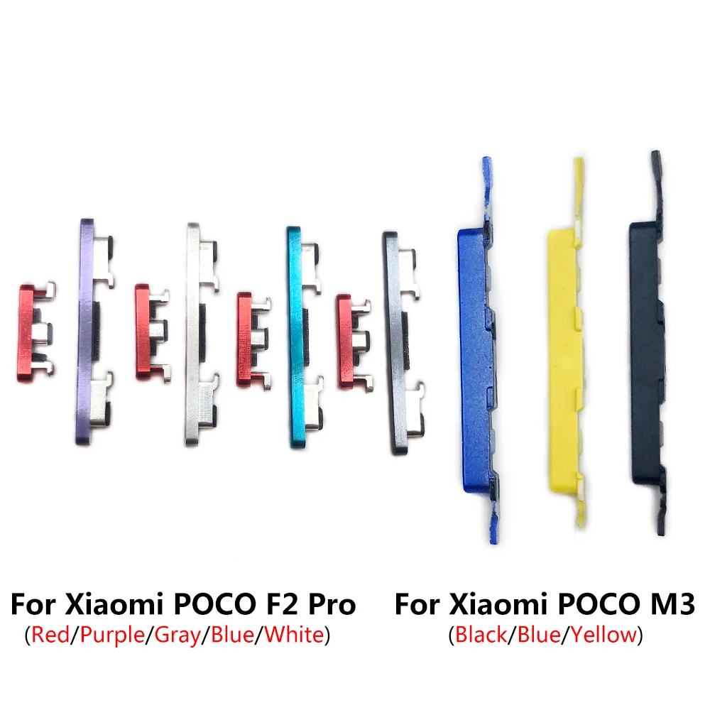 NEW Tested Side Keys Power and Volume Buttons Replacement For Xiaomi Poco M3 F2 X4 Pro 5G X4 GT Volume Button + Power ON / OFF