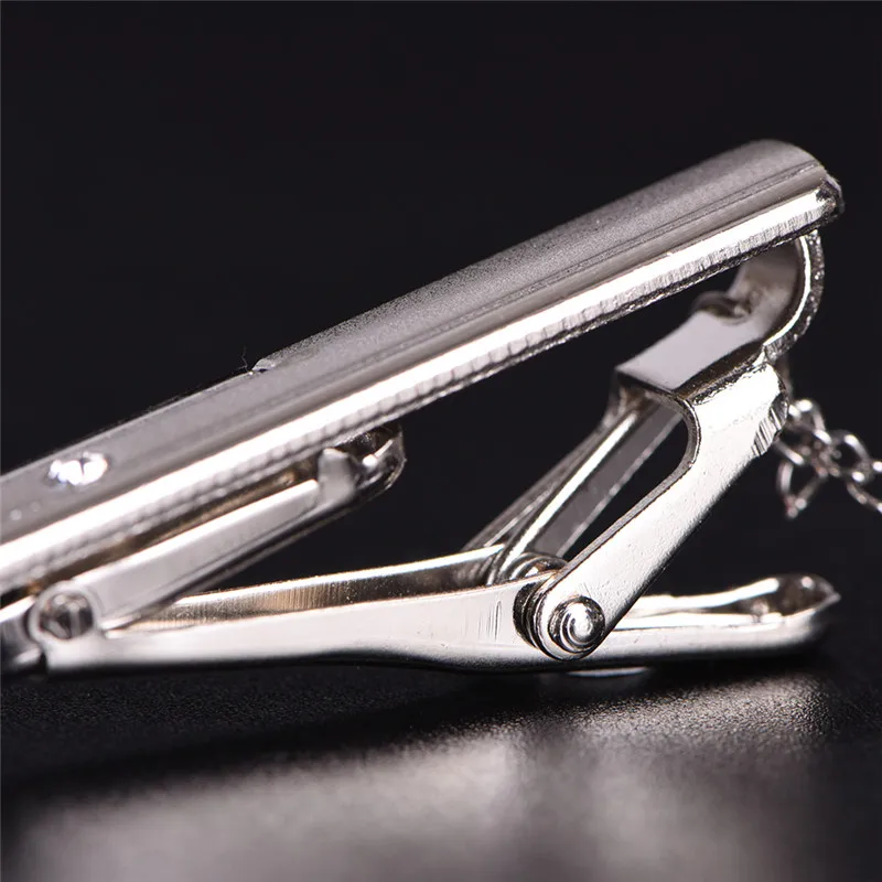 Brand New Metal Tie Clip For Men Wedding Necktie Tie Clasp Clip Gentleman Ties Bar Crystal Tie Pin For Men\'s Accessories Jewelry