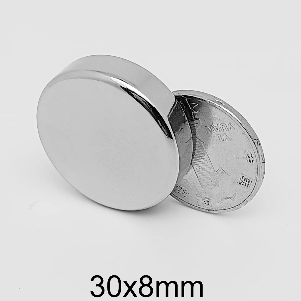 Aimant de recherche rond 30x8 mm, aimant néodyme à terres rares 30x8mm N35, aimant permanent puissant 30*8 MM