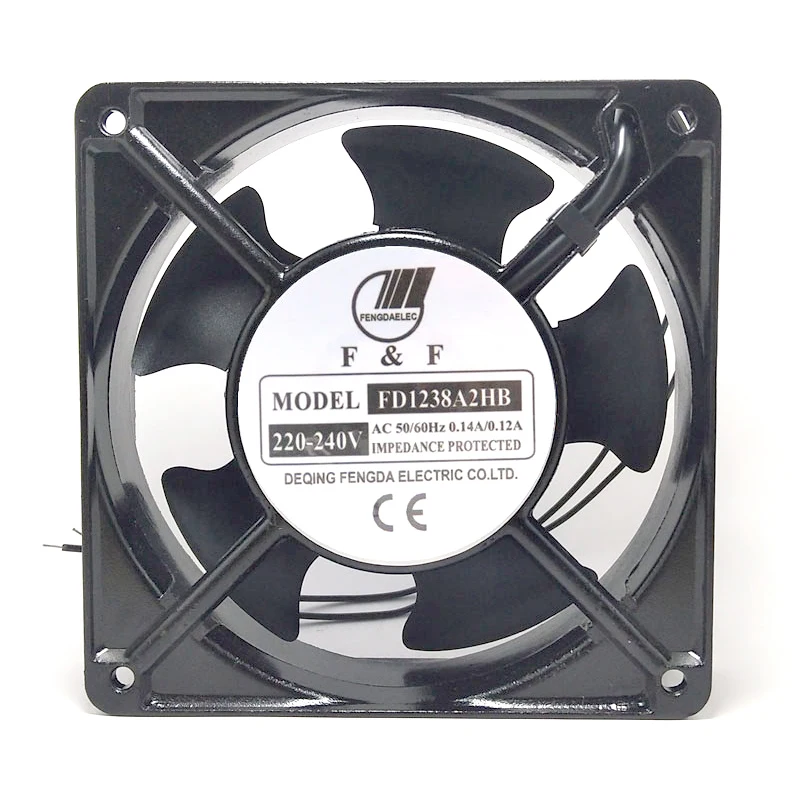 New original FD1238A2HB 220-240V 0.14 0.12A 12CM 12038 ball bearing aluminum frame cooling fan