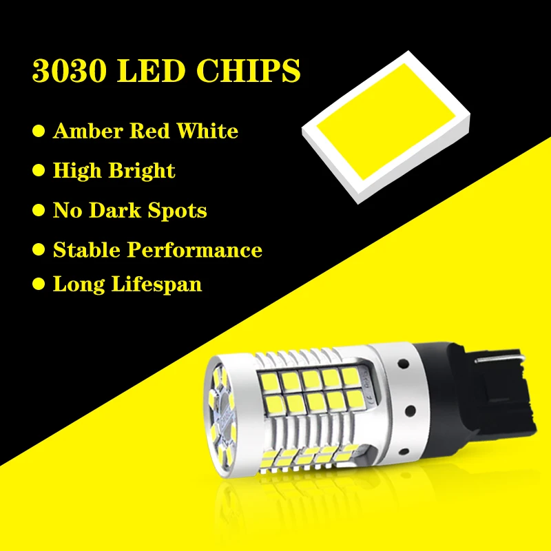 JDM Car 7440 7443 LED No Hyper Flash 12V T20 W21/5W 1157 3157 3156 1156 BAU15S LED Bulbs For Turn Signal Lights Red Yellow White