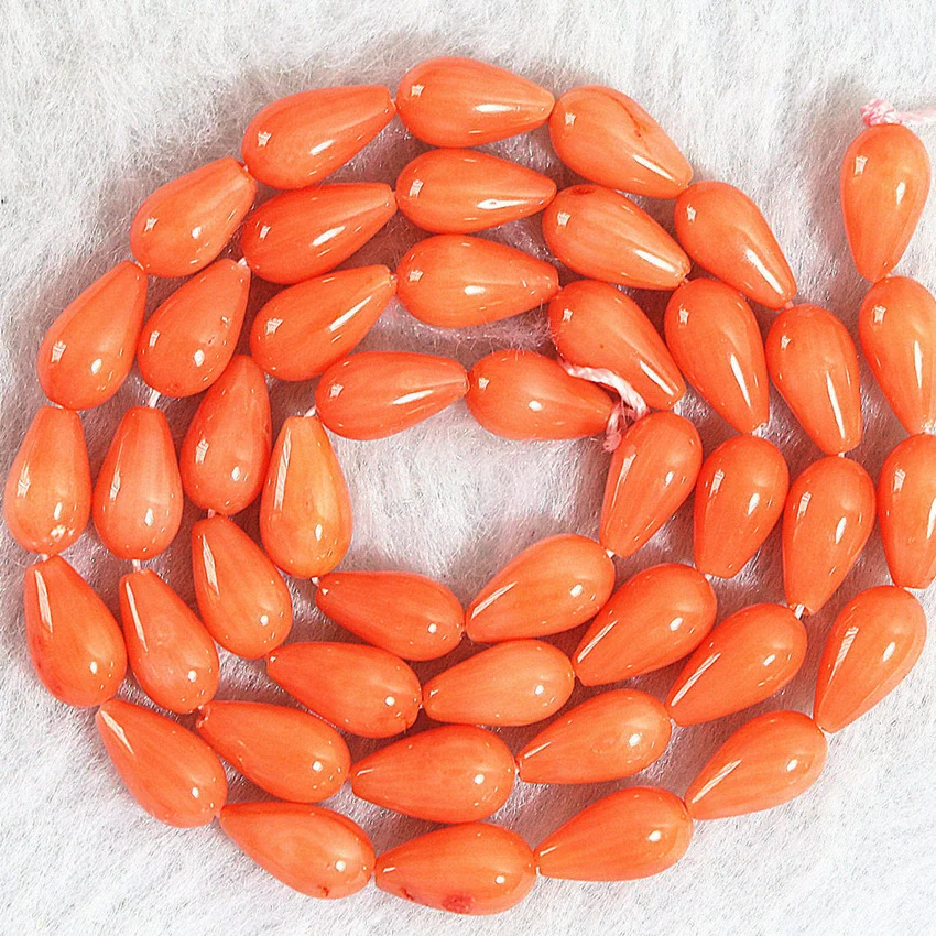 Fashion 3 colors natural red coral waterdrop 5x9mm teardrop loose beads jewelry making spacers accessories finding 15 inch B655