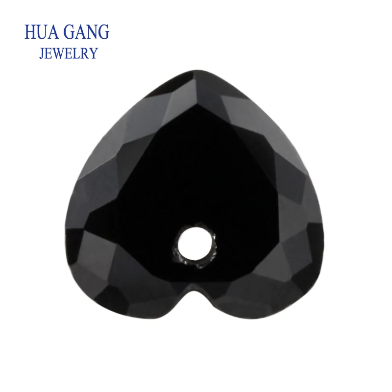 

Single Hole AAAAA Heart Shape Black Cubic Zirconia Stone For Jewelry Making 4x4~12x12mm High Quality CZ