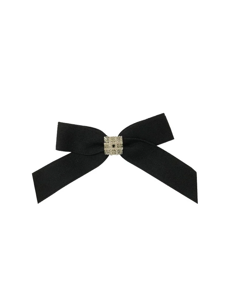 All-match Hepburn black ~ hairpin French Korean Dongdaemun hairpin headdress ins wild bow with diamond hair accessories