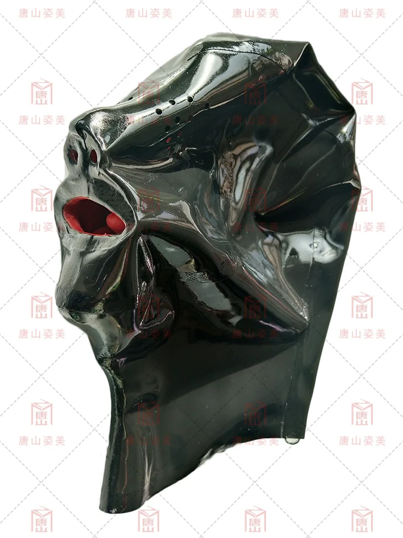 

LATEX MASK MESH EYES WITH RED TEETH AND NOSE TUBE