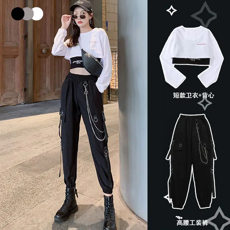 2021 Women T-shirt Two Piece Set Outfits Autumn Women's Tracksuit Sets Top And Pants Casual Sport Suit  2 Piece Set Woman