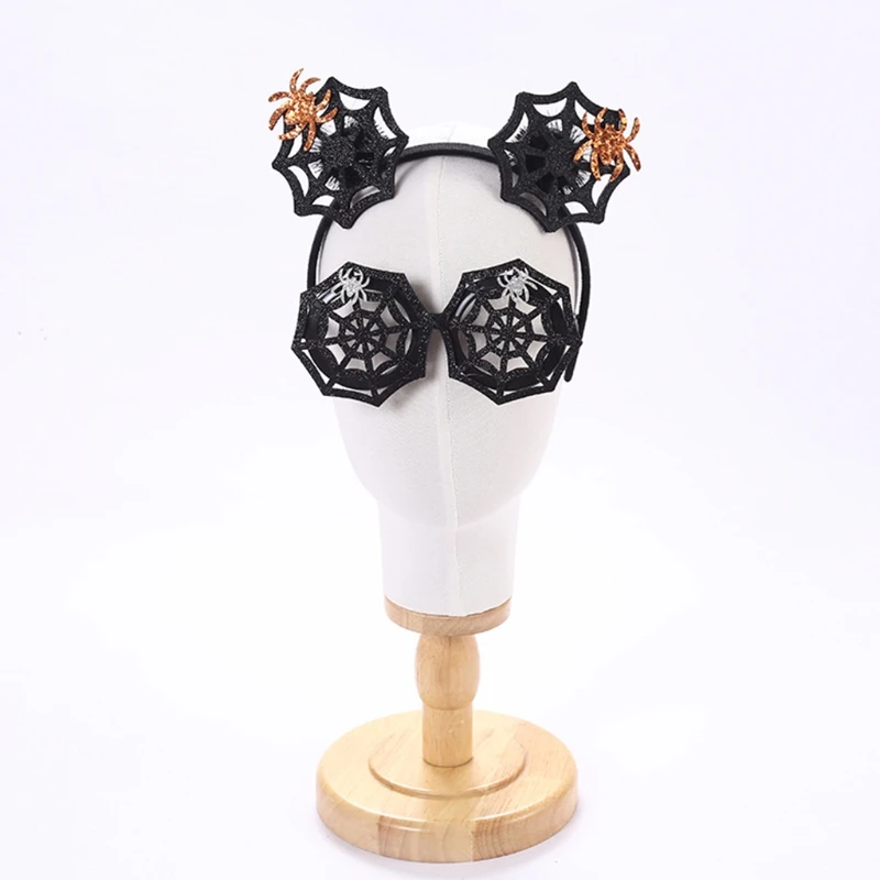 Halloween Spider Headband/Mask Girls Women Party Costume Headwear Hair Hoop Festival Make-up Headwear Headdress