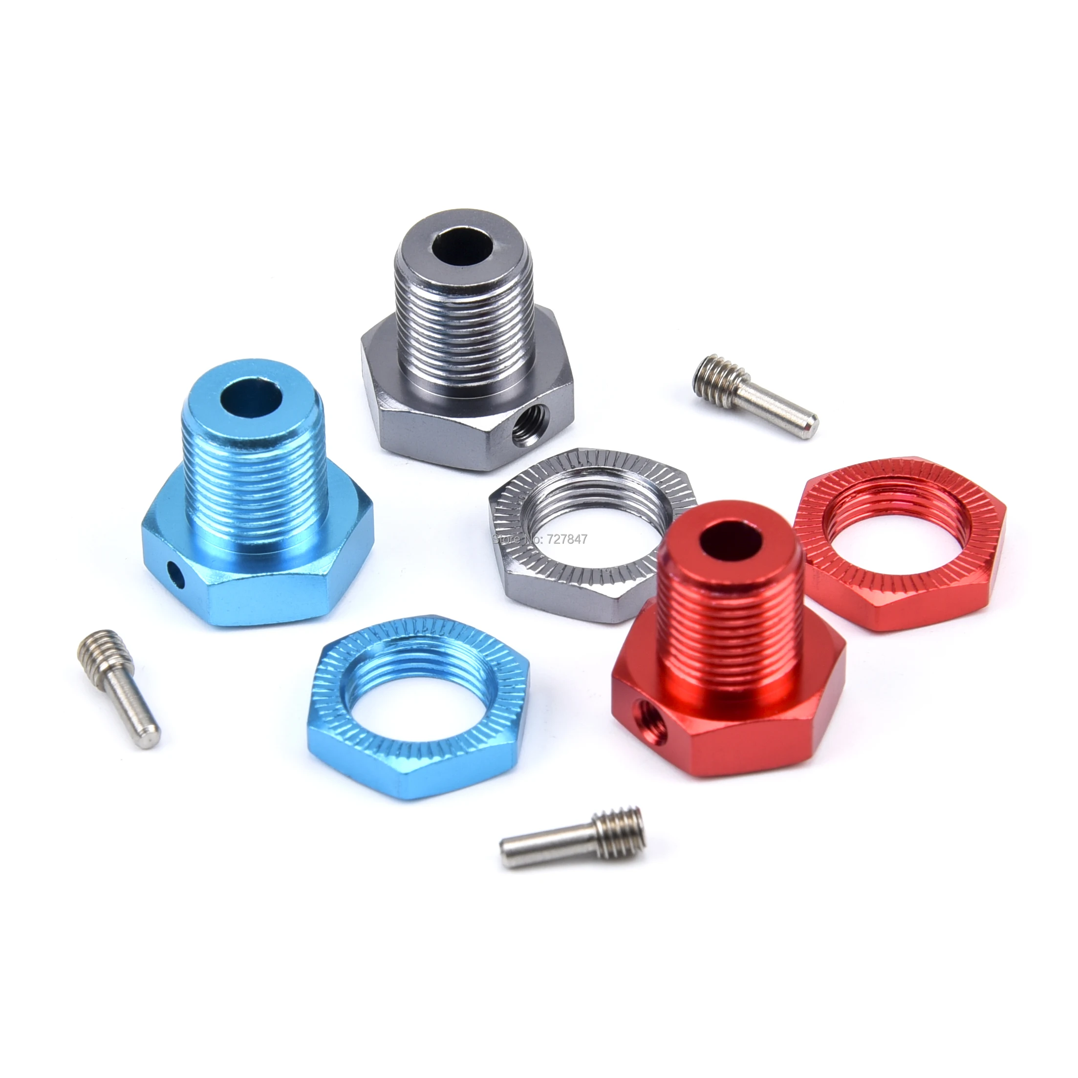 Aluminum Wheel hubs 17mm Hex Nuts Threadlock Replace 5353X for RC TRX 1/10 E-Revo E-Maxx Revo 3.3 Slayer Pro 4x4 Summit XO-1