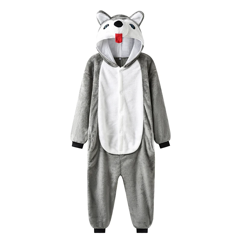 

Husky Onesie For Kids Animal Pajamas Flannel Children Kigurumi Girls Dog Cosplay Costume Boy Full Body One-Piece Pijama Brithday