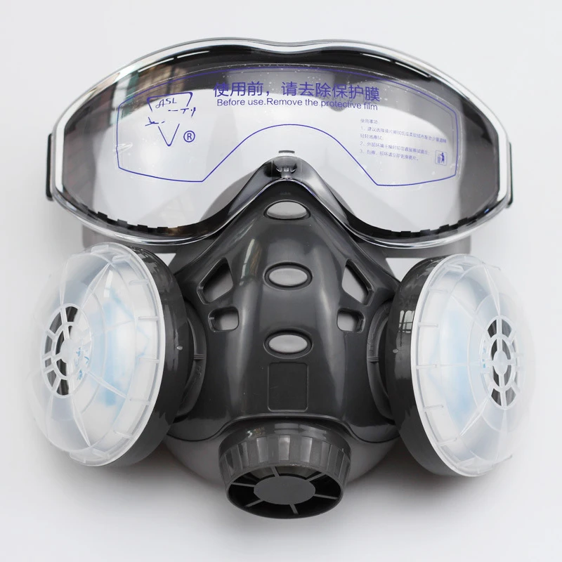 

Gas Mask With Safety Glasse Spray Paint Chemical Pesticide Decoration Anti-Dust With Filter Respirator Full Face Masks