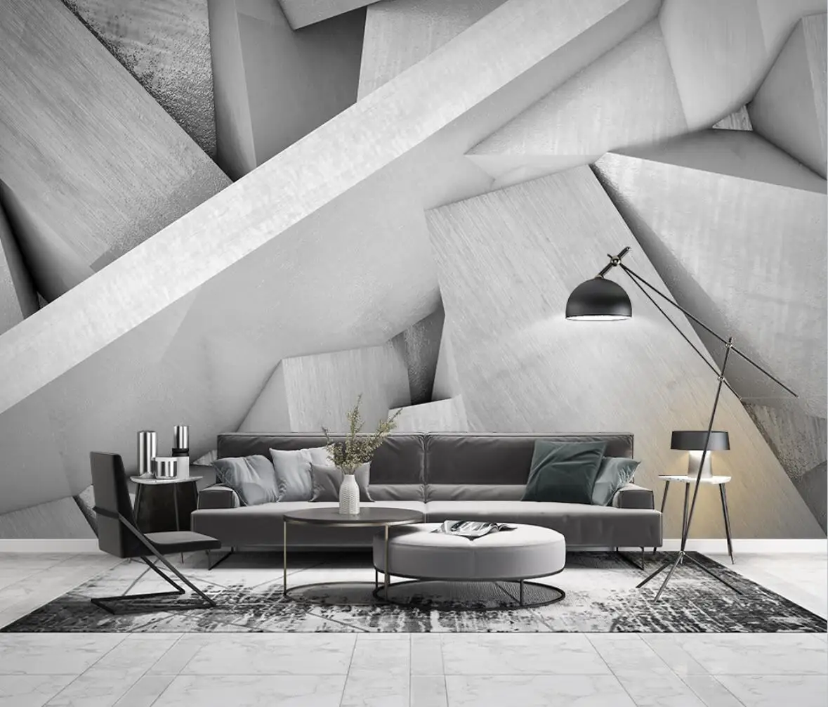 

Custom Modern industrial Cement geometry mural wallpaper living room sofa bedroom home decor background wall paper wall stickers