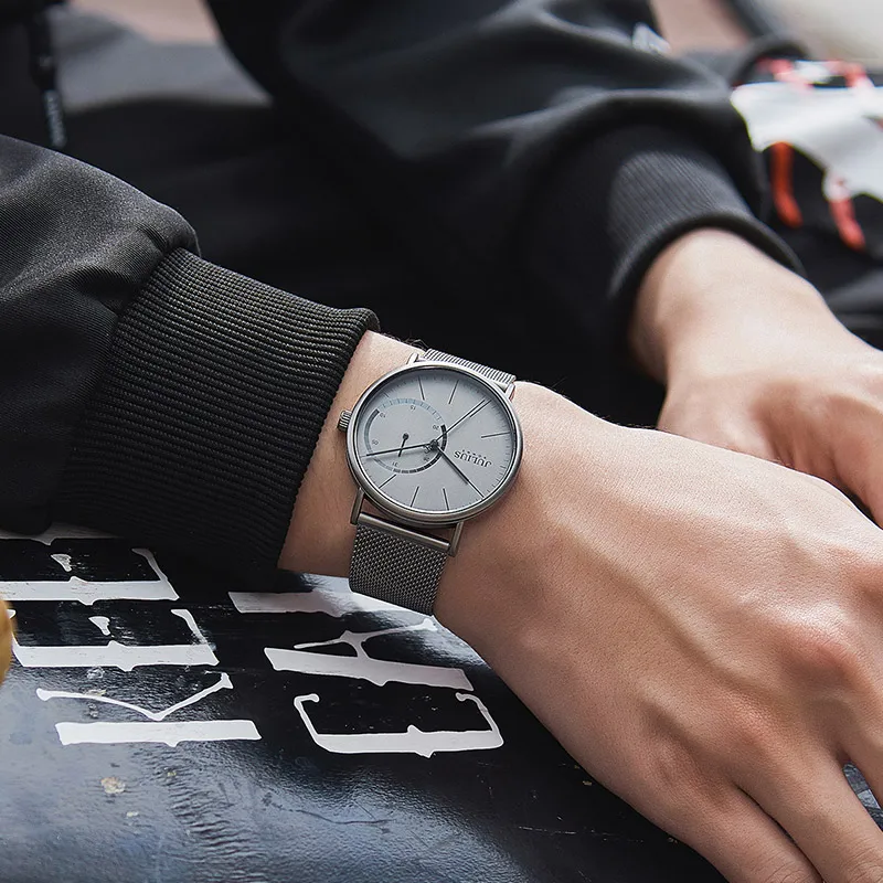 JULIUS Watch JAH-119 small dial in month function Mens full black Steel Watch Super Cool Design Wristwatch