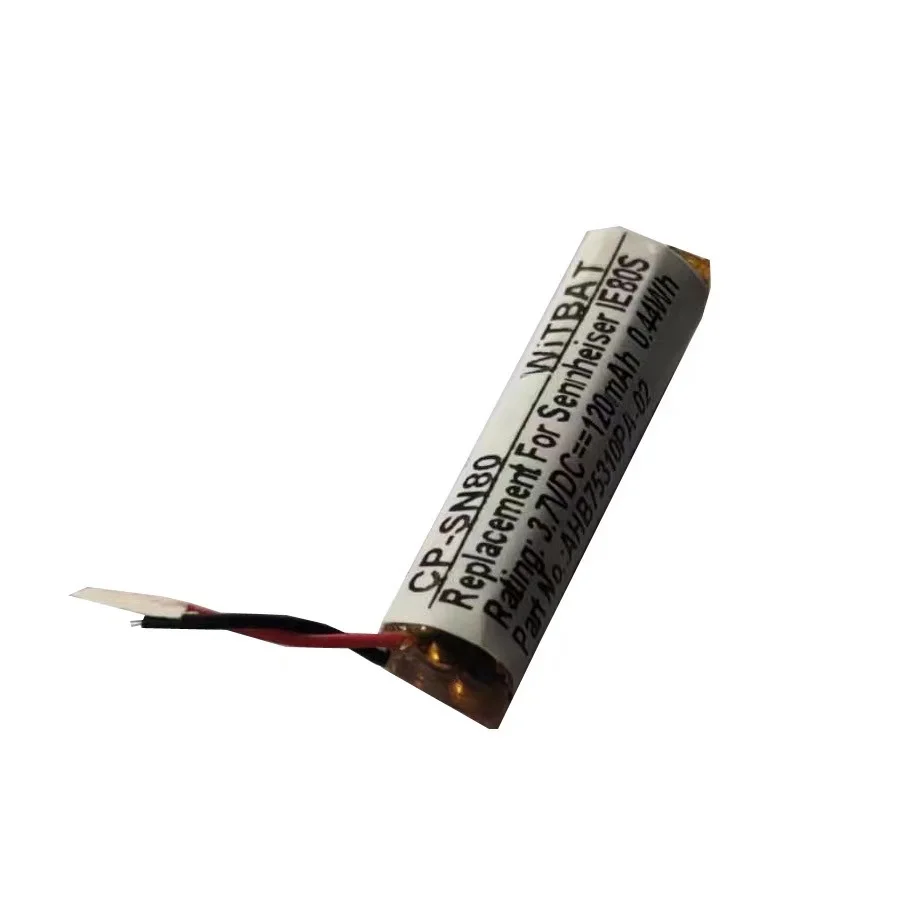 ใหม่3.7V 120MAh Li-Polymerแบตเตอรี่เหมาะสำหรับSennheiser IE80Sชุดหูฟังแบตเตอรี่ทดแทนAHB75310PA-02