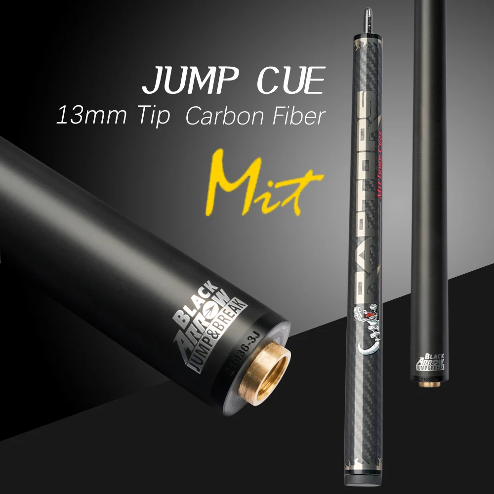 MIT Jump Cue Carbon Fiber Shaft 13mm Bakelite Tip 105cm Smooth Carbon Wrap Technology Adustable Weight Carbon Jump Cue Stick Kit