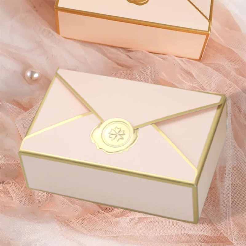 10/20 Stück Umschlagform Pralinenschachtel Schokolade Geschenkbox Verpackung für Gäste Babyparty Hochzeitsbevorzugung Geschenk Leckerliboxen Party Dekor – Detail 1