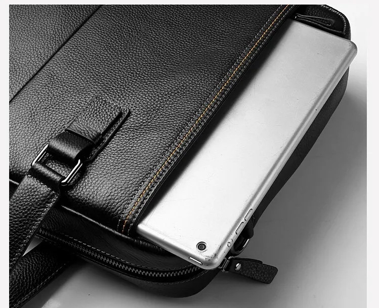 New Fashion Genuine Leather Famous Brand men briefcase, 15.6 inch commercial laptop briefcase, cross-body shoulder bag