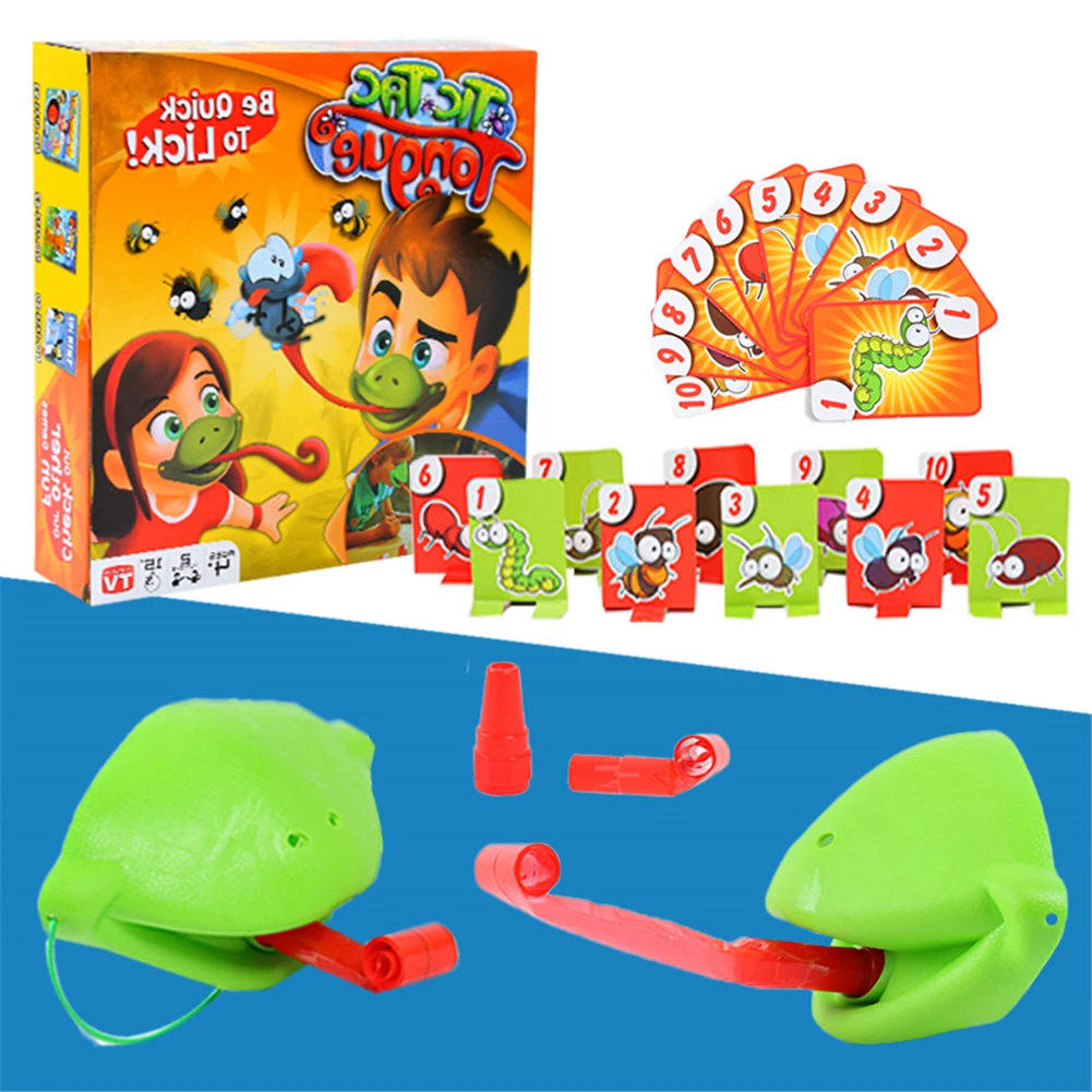 Chameleon Funny Board Game for Parent-Child Interactive Battle and Family Party Toy, Frog Mouth Take Card Tongue, THANKSLEE