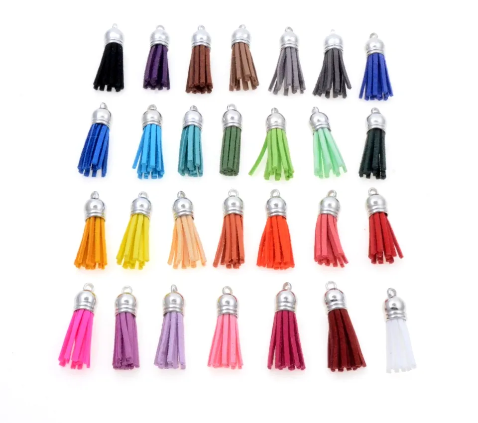 20 sztuk 3.8cm Tassel Vintage skórzane frędzle Fringe dla Purl Macrame DIY biżuteria brelok paski na telefon wisiorek