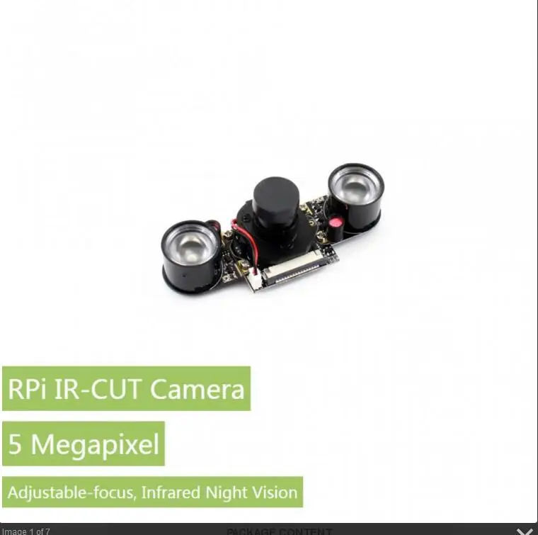 

RPi IR-CUT Camera,Raspberry Pi Camera Module, Embedded IR-CUT, Comes with infrared LED, Supports Night Vision，supports all Pi