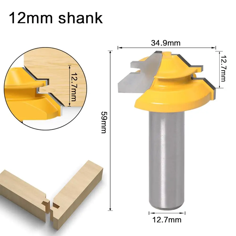 Small Lock Miter Router Bit - 45 Degree - 1/2\