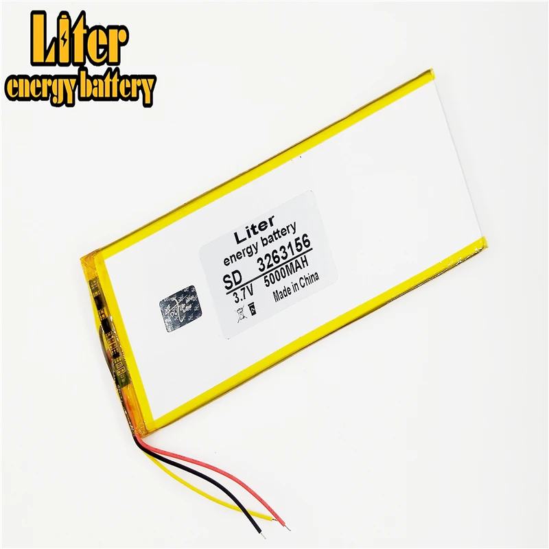 3.7V The tablet battery 3263156 5000MAH 3 line Polymer lithium ion / Li-ion battery for tablet pc battery
