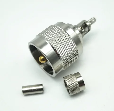 1PC  PL259 SO239 UHF Male Window Crimp for RG316 RG174 RG179 LMR100 Cable Brass RF Coaxial Adapter Connectors