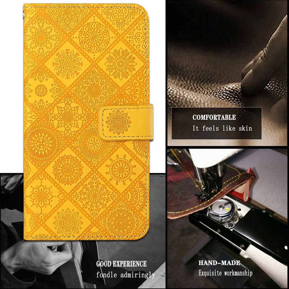 For OPPO Realme C3 5 Reno 4 Lite Pro Pattern Flip Walle Leather Phone Case For VIVO Y91 Y95 Y91i Y17 Y12 Y15 Y50 Y30 Back Cover