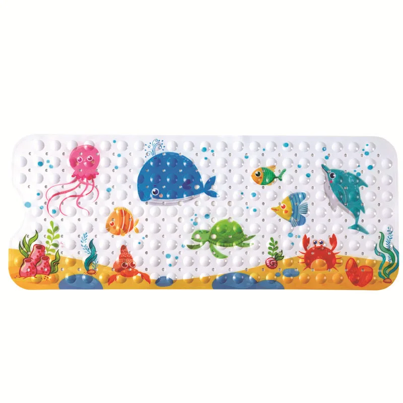 40X100CM bathtub non-slip mat children's bathroom printing cartoon suction cup pvc bath mat toilet floor mat lengthened