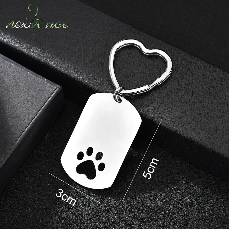 Nextvance Custom Dog Tag Photo And Message Keychain Stainless Steel Engraved Photograph Keychain For Love Dog People Keepsake