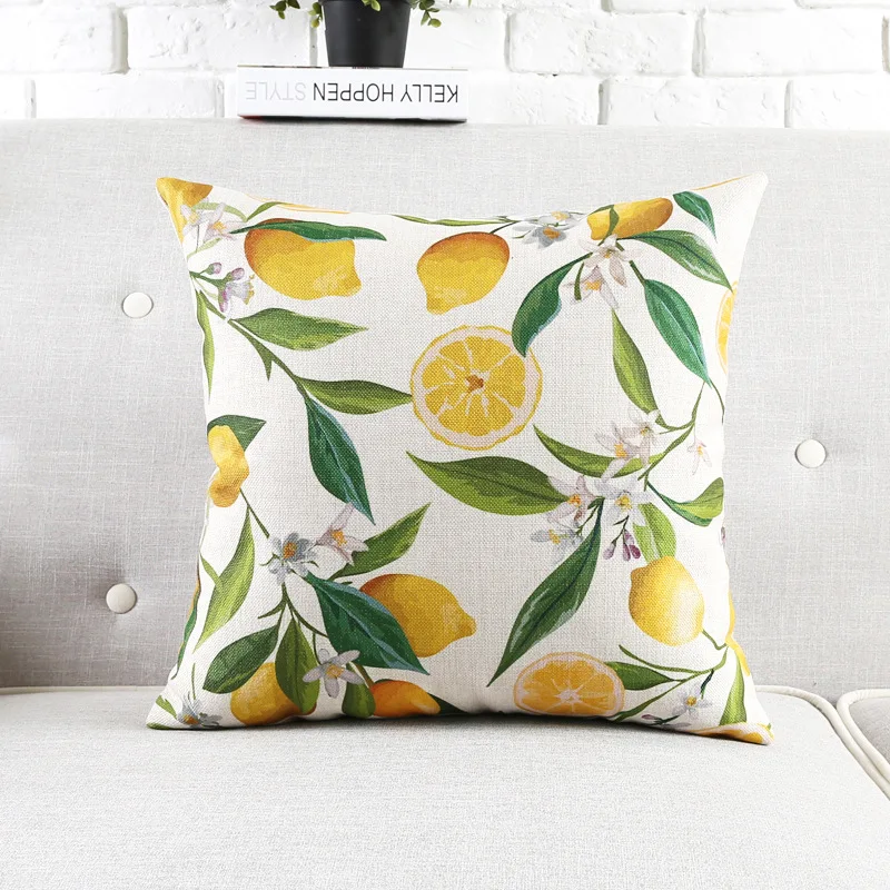 Lemon Letter Printed Cushion Cover for sofa Chair Car Home decorative pillow cover 45x45cm Wedding decoration pillow case