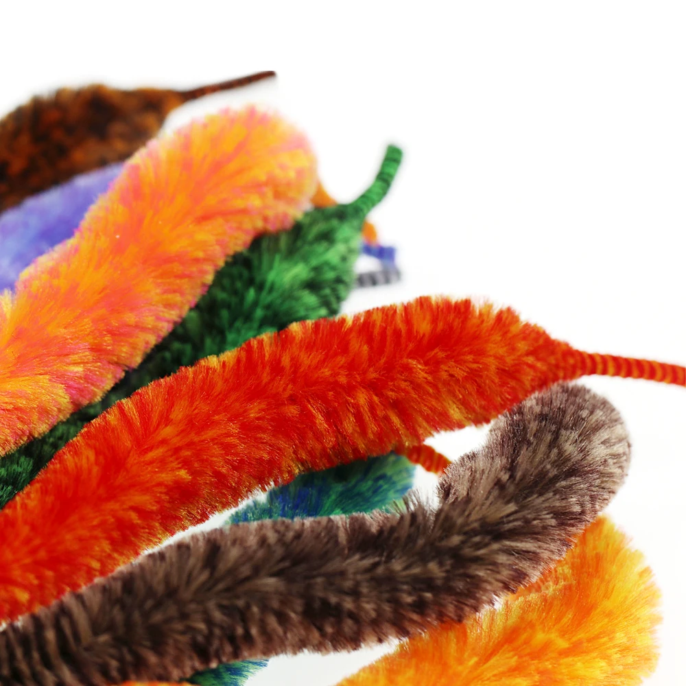 20 Stück 22cm Mangum Drachenschwanz Fliegenbindematerial für Hecht, Muskie, Salzwasser-Angeln, Köderfisch-Streamer, Fliegen-Schlangenschwanz, Chenille – Detail 4