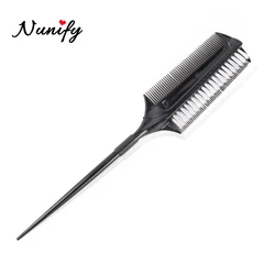 Nunify High Quality Double Side Dye Comb Nylon Fiber Tail Comb Professional Hair Stylist Barber Comb Fine-Toothed Comb