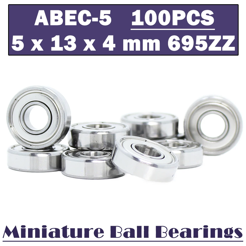 695ZZ Bearing ABEC-5 ( 100 PCS ) 5*13*4 mm Miniature Ball Bearings 619/5ZZ  EMQ Z3V3