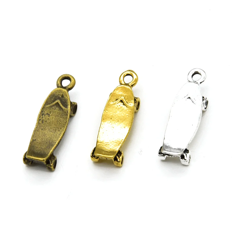 15Pcs  Hot  Sell  Alloy  Metal  Skateboard Skate  Charms  Fit  DIY  Handmade  Jewelry Making DIY Handmade Craft