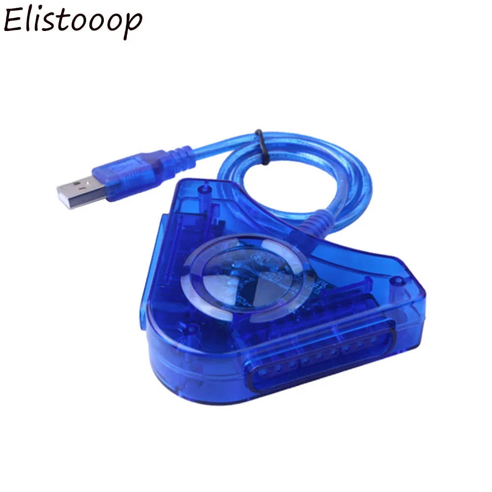 Joypad لعبة USB ثنائي لاعب محول ل PS2 ألعاب الكمبيوتر CD كابل محول ل بلاي ستيشن 2 قطعة USB أذرع التحكم في ألعاب الفيديو CD سائق